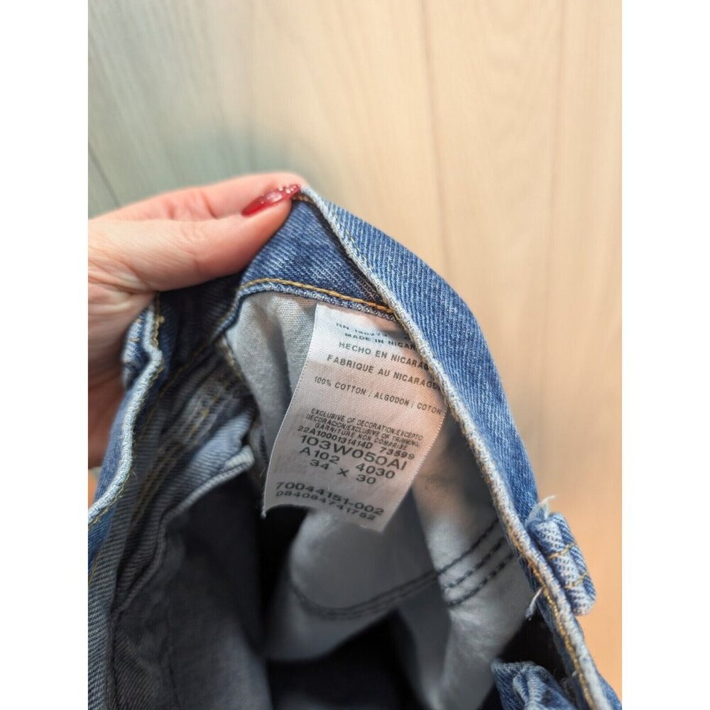 Wrangler Riggs Jeans Adult 34x30 Blue Denim Regular Fit Straight Cut Mens * - Picture 9 of 11